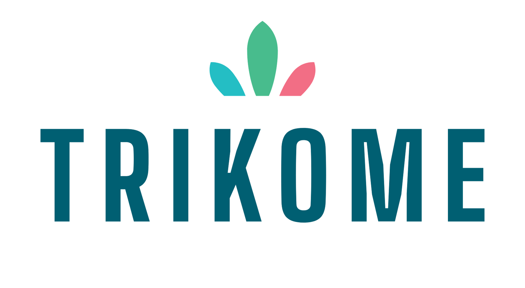 Logo officiel de la marque Trikome avec sa signature "Producteur bio de cannabis légal" présenté en format paysage sur un fond blanc